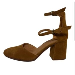 Madewell Ankle strap Suede block heels